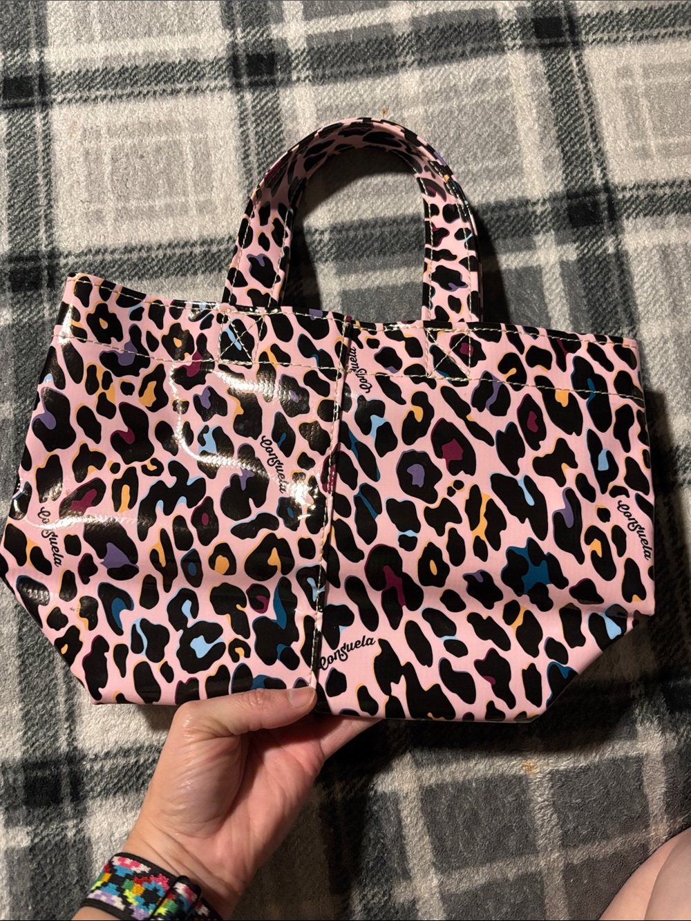 Consuela Pink Leopard Print Tote Bag - Picture 3 of 6